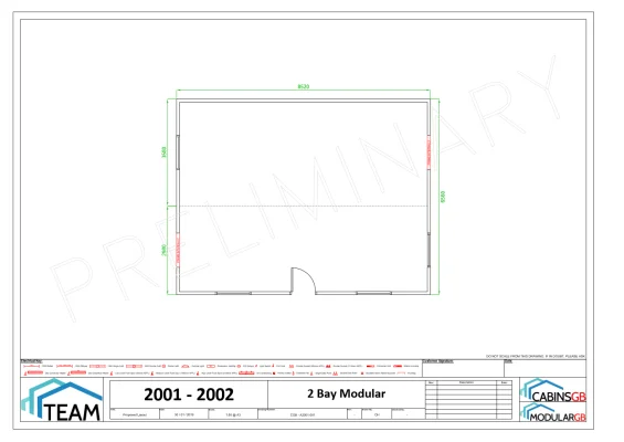 - Ref: 2001 - 8.6m x 6.6m Modular Building