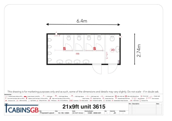  - Ref: 3615 - 21'x9' Toilet