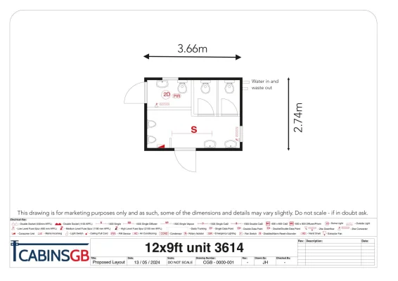  - Ref: 3614 - 12'x9' Toilet