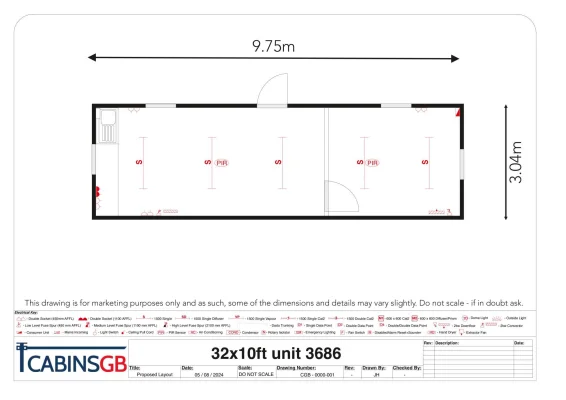  - Ref: 3686 - 32'x10' Cabin
