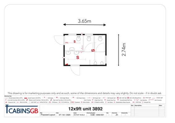  - Ref: 3892 - 12'x9' Toilet