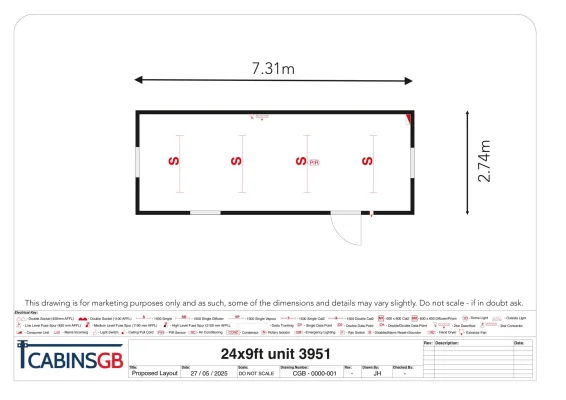  - Ref: 3951 - 24'x9' Cabins up to 24' Long