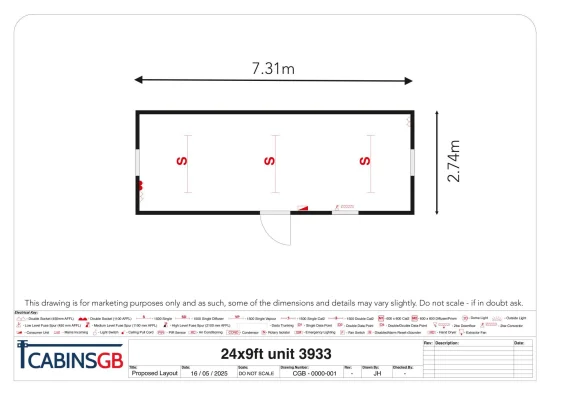  - Ref: 3933 - 24'x9' Cabins up to 24' Long