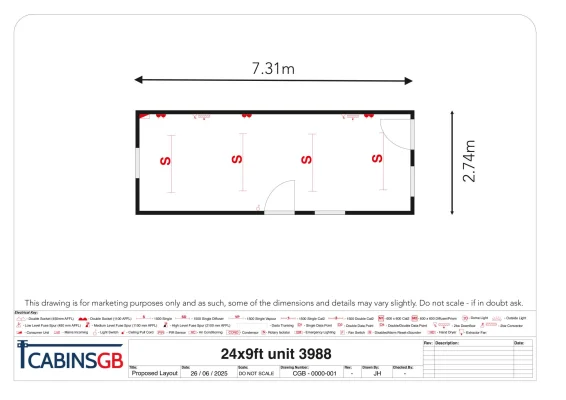  - Ref: 3988 - 24'x9' Cabins up to 24' Long