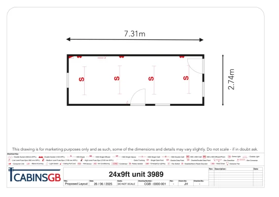  - Ref: 3989 - 24'x9' Cabins up to 24' Long