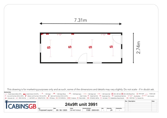  - Ref: 3991 - 24'x9' Cabins up to 24' Long