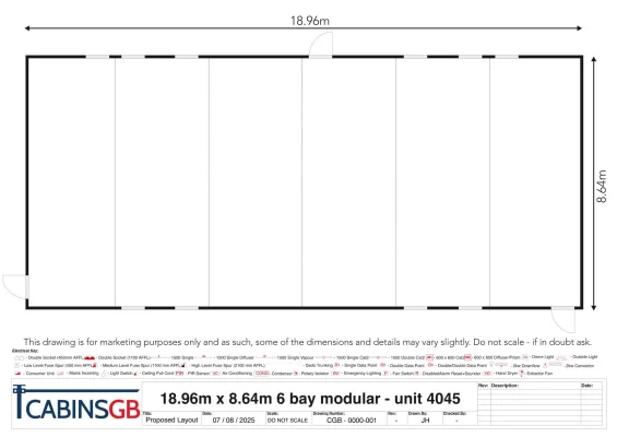  - Ref: 4045 - 8.6m x 18.9m Modular Building