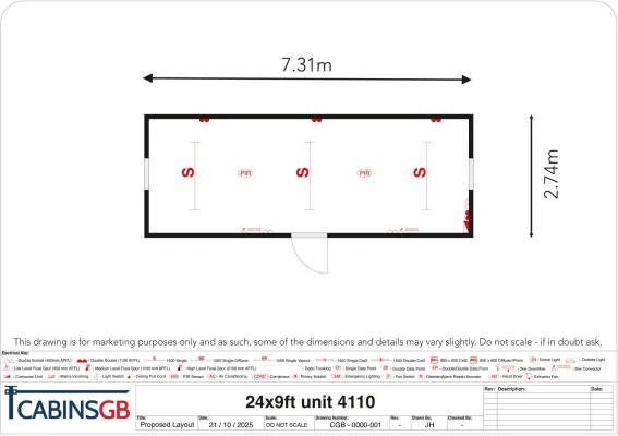  - Ref: 4110 - 24'x9' Cabins up to 24' Long