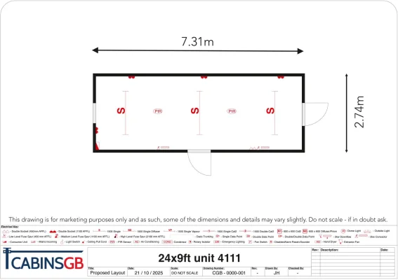  - Ref: 4111 - 24'x9' Cabins up to 24' Long
