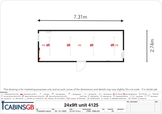  - Ref: 4125 - 24'x9' Cabins up to 24' Long